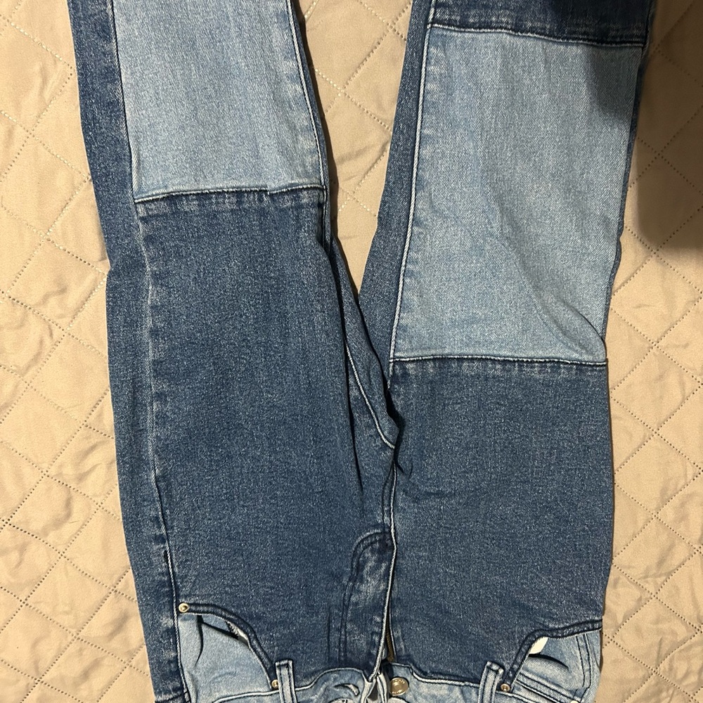 Stylish Two-Tone Women Jeans